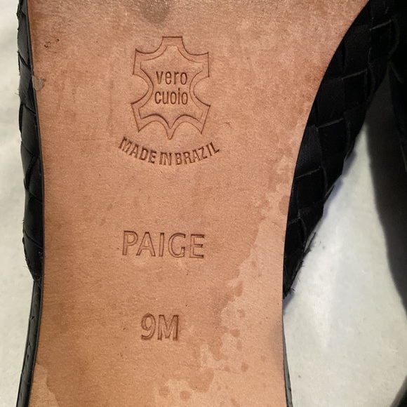 Brighton Black Leather Paige Mule Slide Kitten Heels - Picture 13 of 13